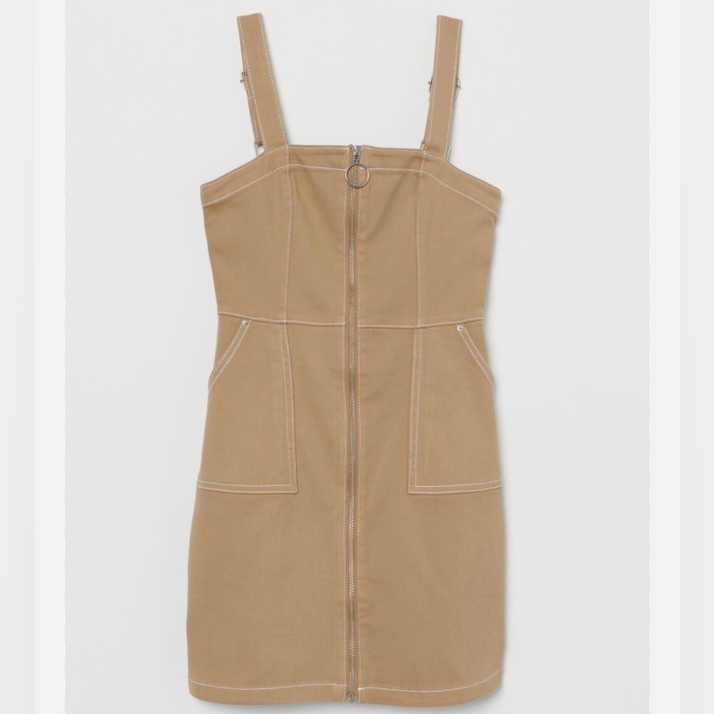 NWT  Camel Zip-up Overall‎ Dress Size 2